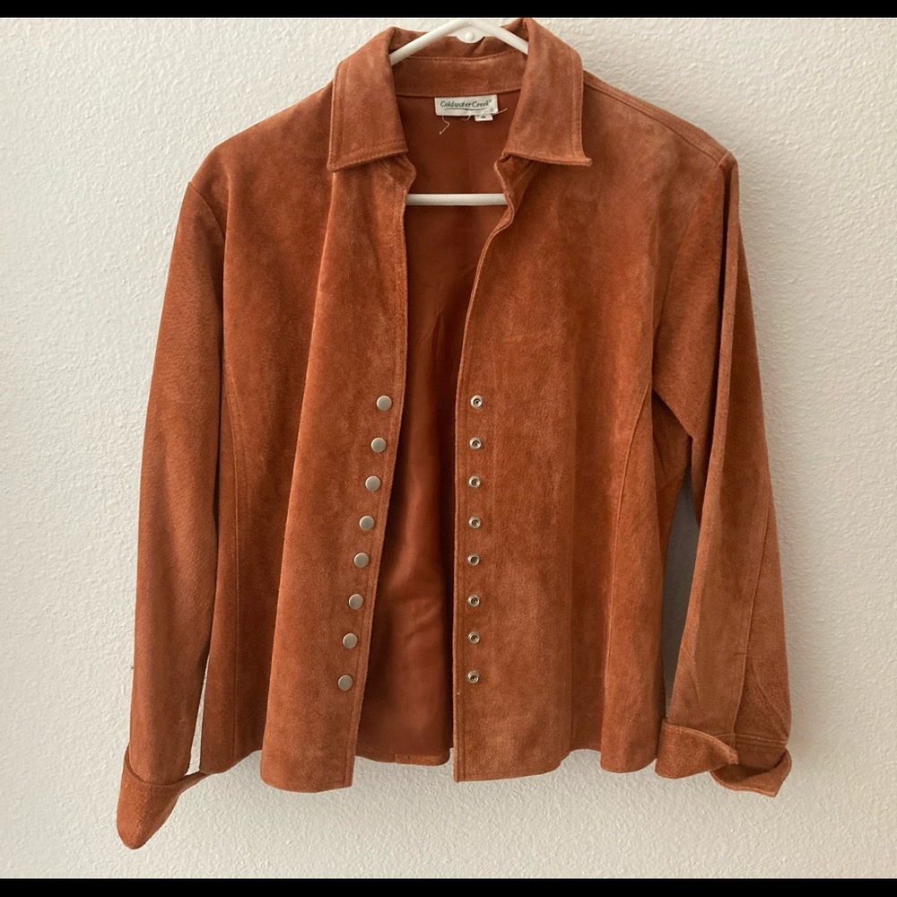 Coldwater Creek Terra Cotta Red Leather Jacket S